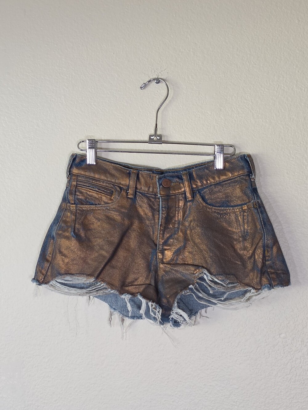 Anthropologie Pilcro The Devon Denim Shorts Coated Edition 25 - Picture 3 of 10